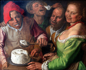 Vincenzo Campi, I mangiatori di ricotta (Musée des Beaux-Arts di Lione) 