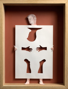 Peter Callesen, Paperman, 2008, carta e colla, pittura acrilica e cornice di legno