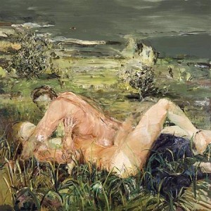 Cecily Brown, Two figures in a landscape, olio su lino, 2004