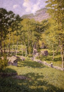 Enrico Reycend, Gaiezze montanine, 1909, olio su tela