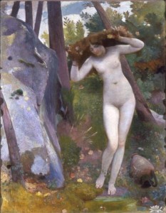 Nino Costa, Alla fonte. La ninfa nel bosco (1862-1897), olio su tela