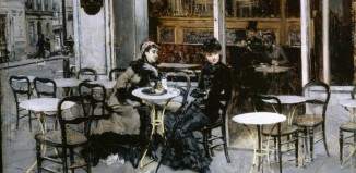 Giovanni Boldini, Conversazione al caffè, 1879 ca., olio su tavola. Collezione privata