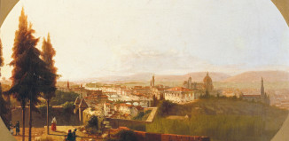 Carlo Brazzini, veduta di Firenze da Monte alle Croci, olio su tela