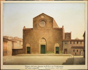 fabio borbottoni, veduta dell'antica facciata di s. croce