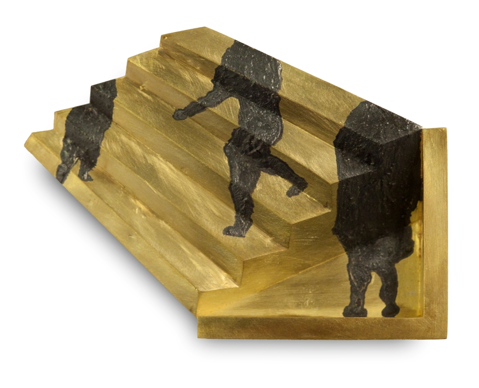 premio pinton 2015 Reveane Spilla, oro, niello