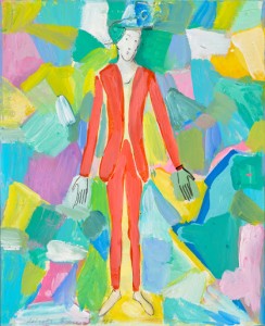 Roberto Barni Solitario rosso, 1997 Cartone su cartone olio e acrilico, cm 38,5x31,5