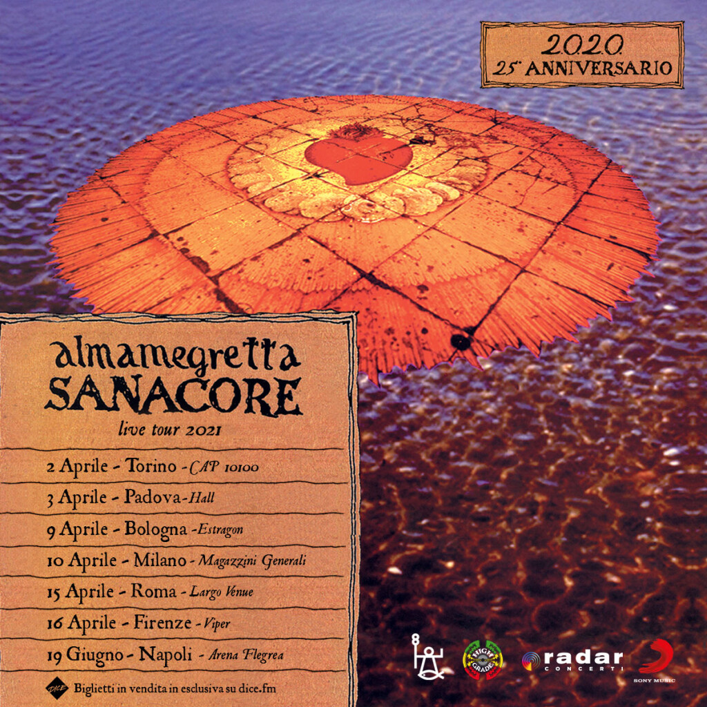 almamegretta tour 2021 per festeggiare i 25 anni dall'album Sanacore